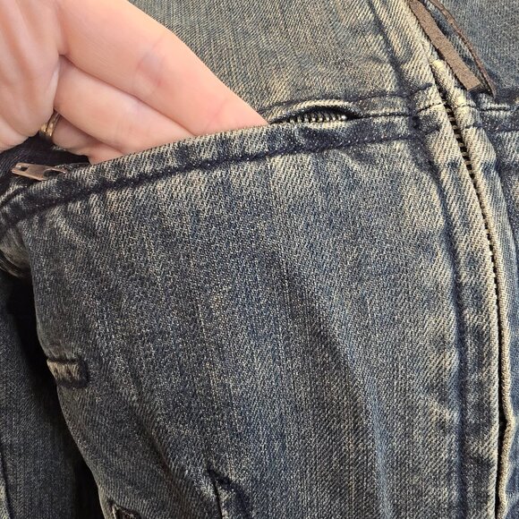 Habitual NY Denim Jacket Size 4 Pockets Lined 100% Cotton Blue - Picture 4 of 13